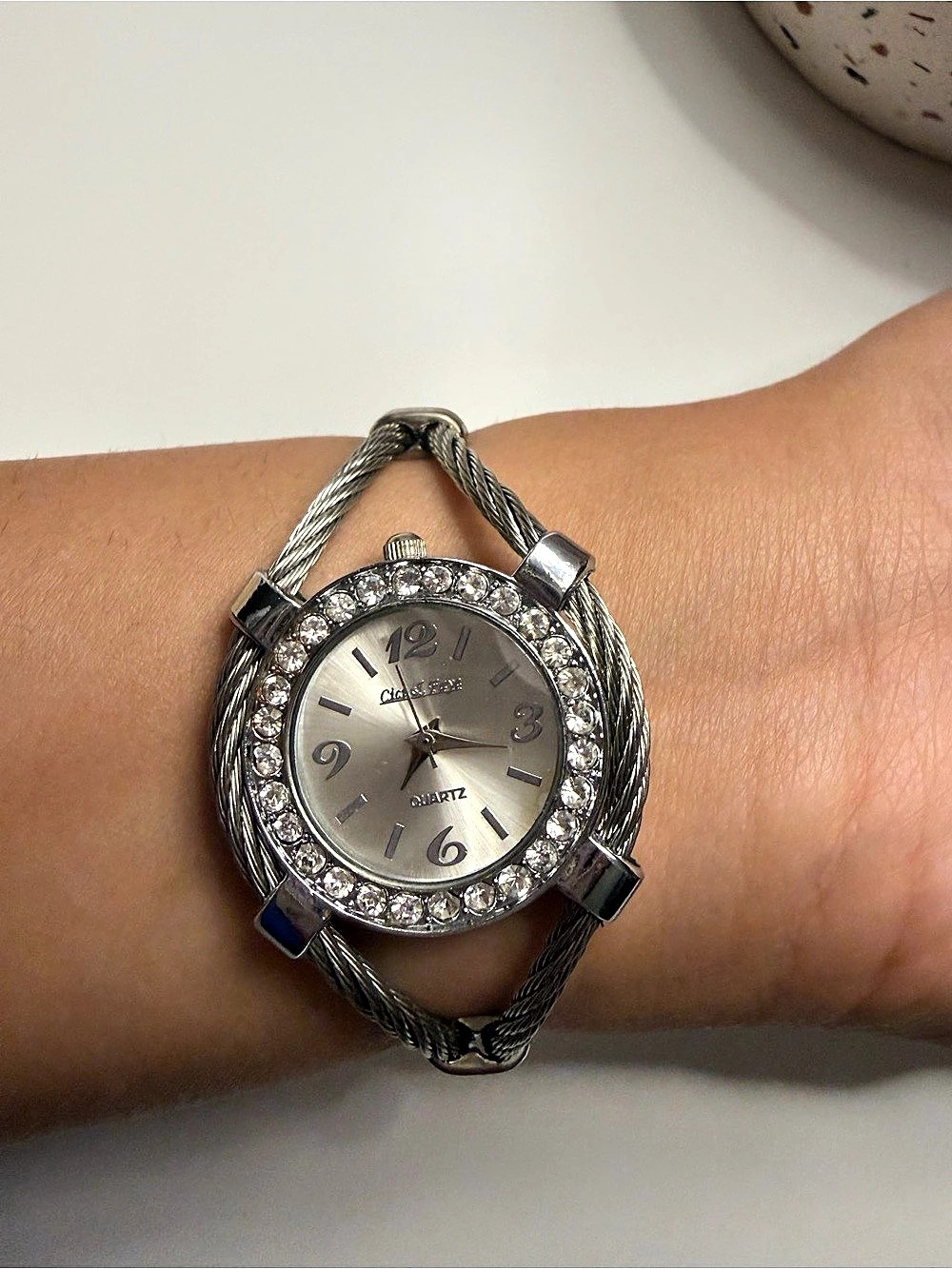 Cici & Faye Silver Cable Cuff Watch